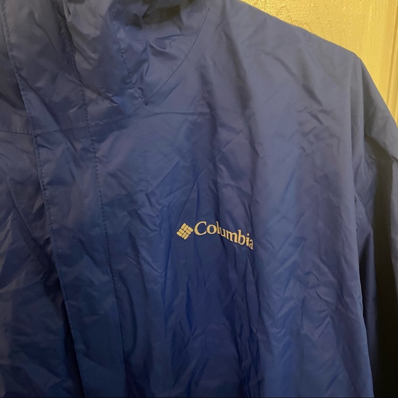 New Columbia Men's Timber Pointe Omni Tech Rain Hooded Waterproof Jacket Blue - Picture 5 of 5